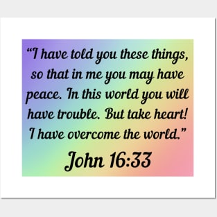 Bible Verse John 16:33 Posters and Art